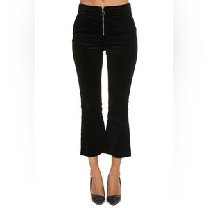 FRAME Denim black velvet cropped flare pants